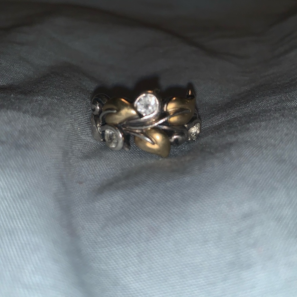 Two tone Barbara Bixby leaf ring